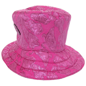 美品 グッチ メタリックジャカードリバーシブルバケットハット ピンク 帽子 1339【中古】GUCCI