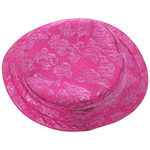 美品 グッチ メタリックジャカードリバーシブルバケットハット ピンク 帽子 1339【中古】GUCCI