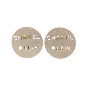 美品 シャネル ロゴ 00 C シルバー イヤリング アクセサリー 1342 【中古】 CHANEL