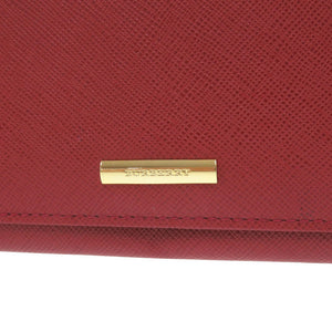 美品 バーバリー ノバチェック ゴールド金具 レザー ボルドー レッド 長財布 1344【中古】BURBERRY