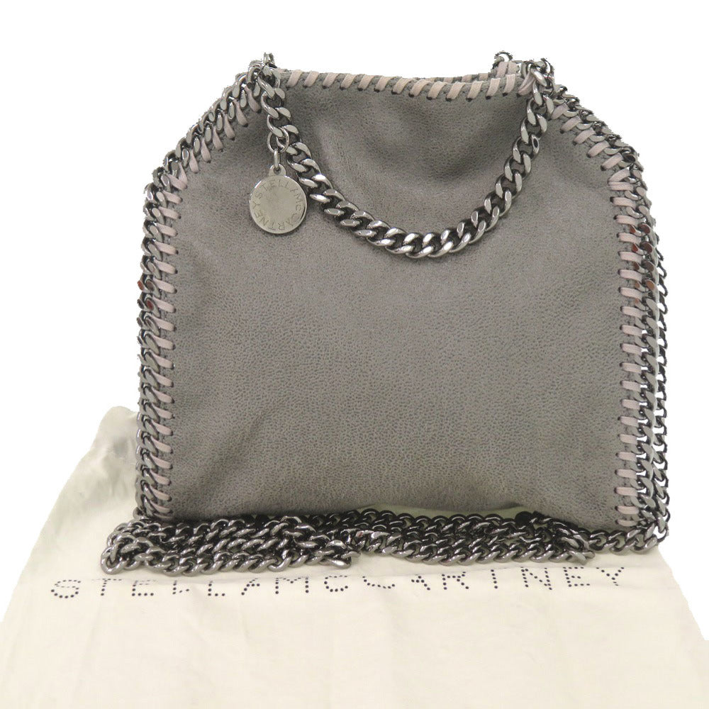 美品 ステラマッカートニー ファラベラ ミニ タイニートート TINY FALABELLA 391698W9132 ガンメタルシルバー ポリエステル グレー ショルダーバッグ ハンドバッグ 1375【中古】Stella McCartney
