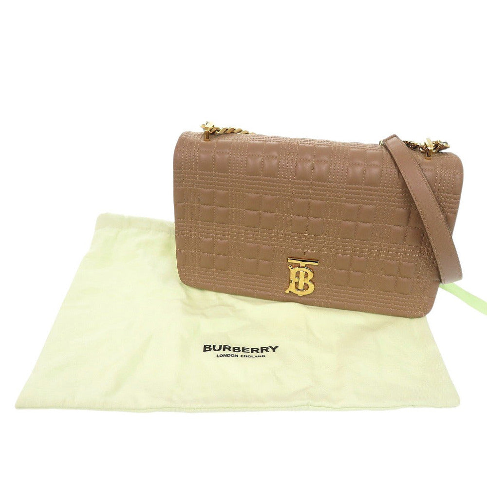 バーバリー TB ロゴ レザー ベージュ ショルダーバッグ 1379【中古】BURBERRY