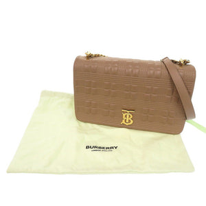 バーバリー TB ロゴ レザー ベージュ ショルダーバッグ 1379【中古】BURBERRY