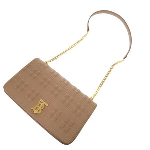 バーバリー TB ロゴ レザー ベージュ ショルダーバッグ 1379【中古】BURBERRY