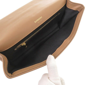 バーバリー TB ロゴ レザー ベージュ ショルダーバッグ 1379【中古】BURBERRY