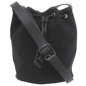美品 マーガレットハウエル ナイロンキャンバス/スムースレザー ブラック ショルダーバッグ 黒 1381-14【中古】MARGARET HOWELL