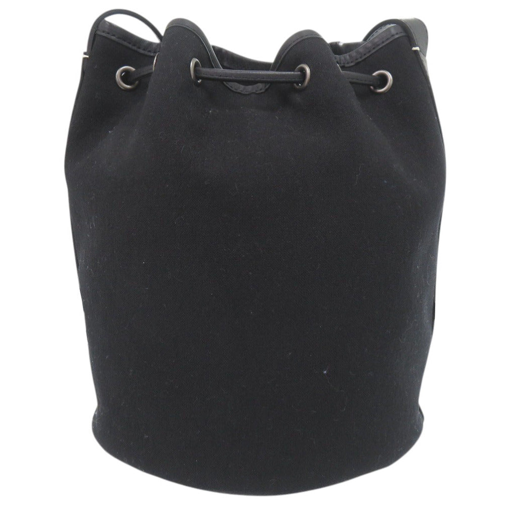 美品 マーガレットハウエル ナイロンキャンバス/スムースレザー ブラック ショルダーバッグ 黒 1381-14【中古】MARGARET HOWELL