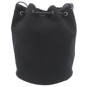 美品 マーガレットハウエル ナイロンキャンバス/スムースレザー ブラック ショルダーバッグ 黒 1381-14【中古】MARGARET HOWELL