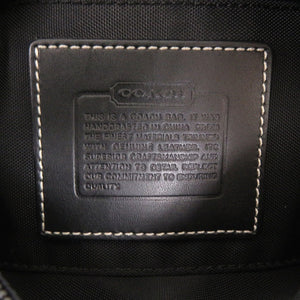 美品 コーチ ミニシグネチャー キャンバス/レザー グレー アクセサリーポーチ ハンドバッグ 1381-2【中古】COACH