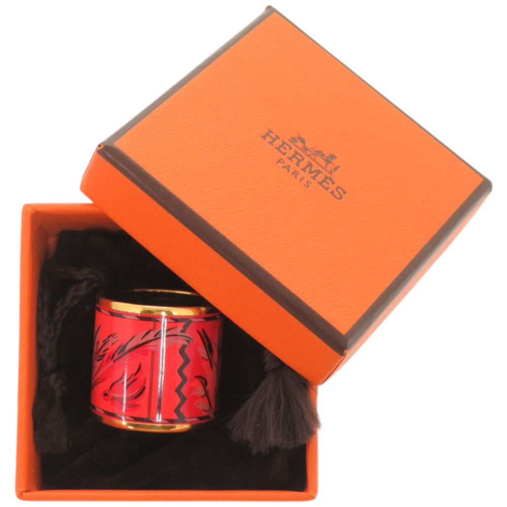 新品同様 エルメス エマイユ サンプロムブラジル カレリング メタル レッド 赤 スカーフリング 1384【中古】HERMES