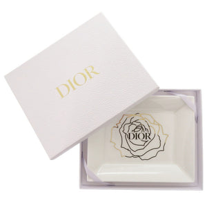 未使用 ディオール ローズ 陶器 ホワイト トレー プレート 皿 食器 白 1389【中古】Dior