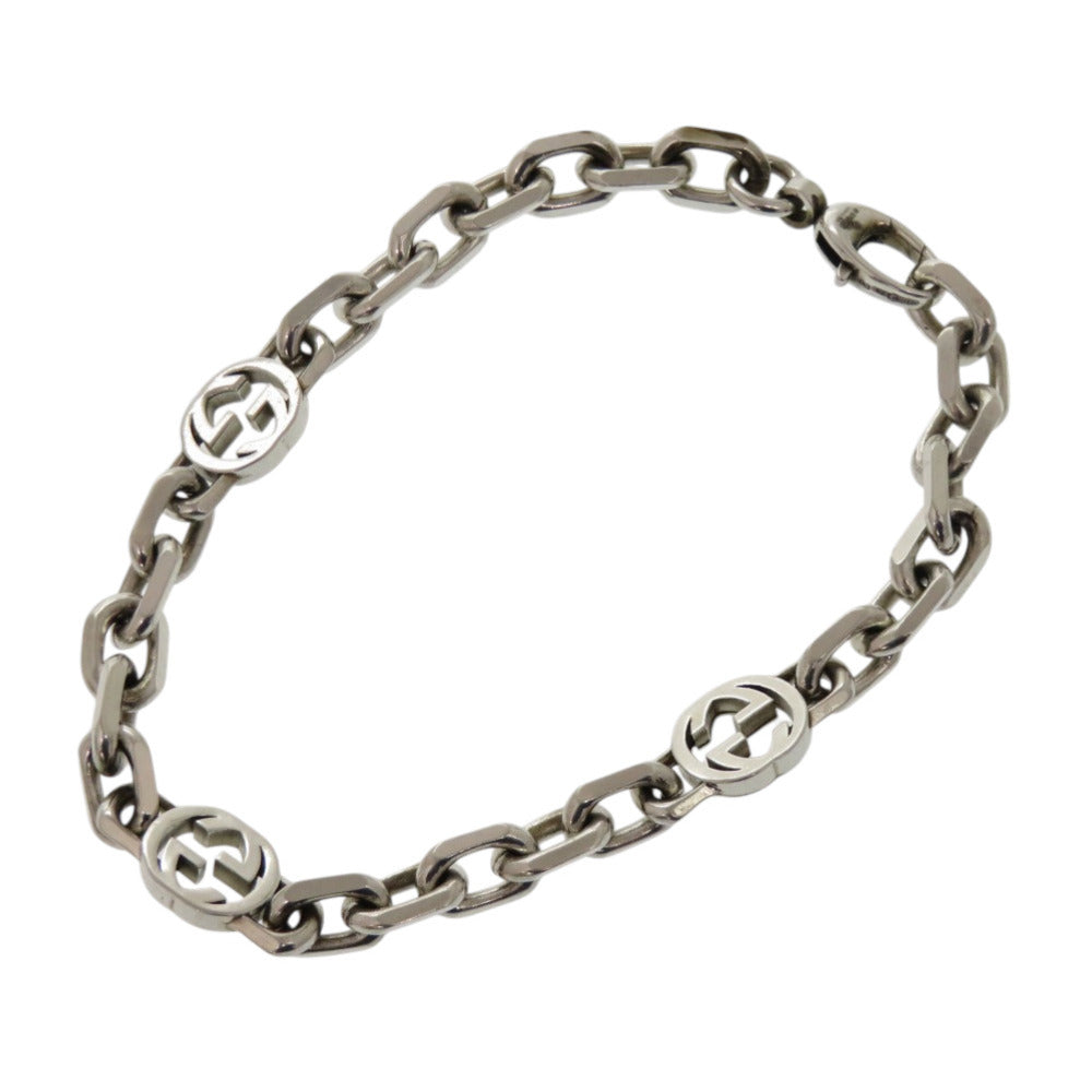 美品 グッチ インターロッキング チェーン シルバー925 ブレスレット アクセサリー 1391 【中古】 GUCCI