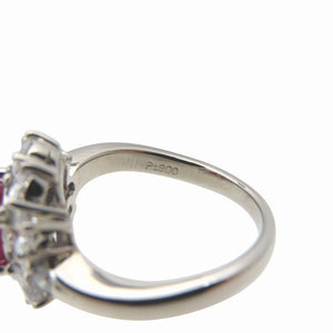 美品 ルビー2.11ct ダイヤ1.44ct Pt900 リング 13.5号 指輪 ペアシェイプカット 10.1g ジュエリー 1398【中古】 ソーティング付