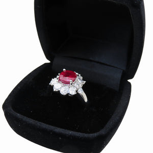 美品 ルビー2.11ct ダイヤ1.44ct Pt900 リング 13.5号 指輪 ペアシェイプカット 10.1g ジュエリー 1398【中古】 ソーティング付