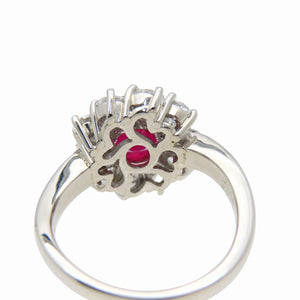 美品 ルビー2.11ct ダイヤ1.44ct Pt900 リング 13.5号 指輪 ペアシェイプカット 10.1g ジュエリー 1398【中古】 ソーティング付
