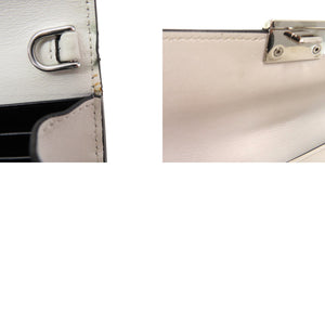 プラダ スタッズ チェーンウォレット クロスボディ 長財布 レザー ホワイト 1430【中古】PRADA