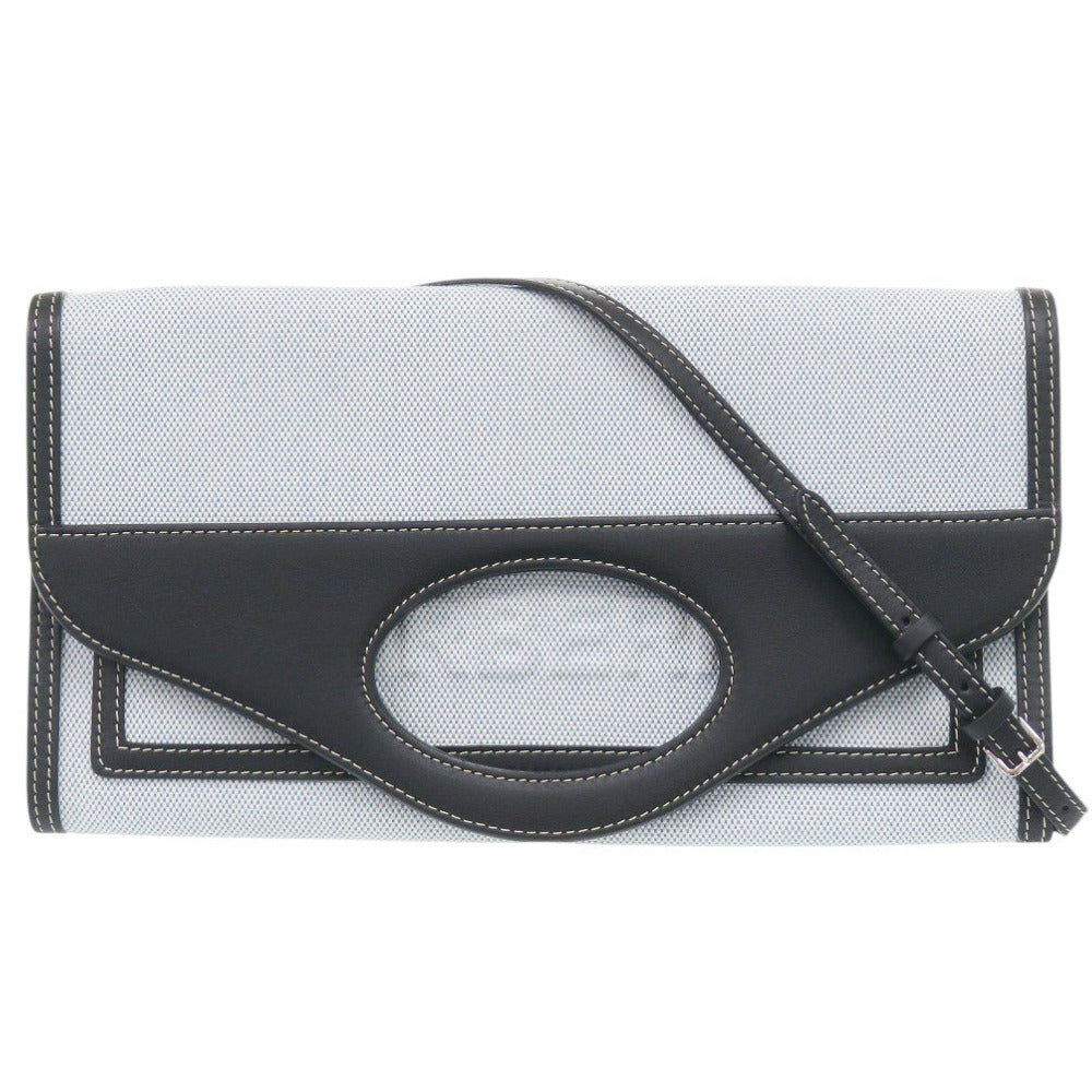 美品 バーバリー 2WAY キャンバス/レザー ブルー/ブラック ショルダーバッグ 青 黒 1431【中古】BURBERRY