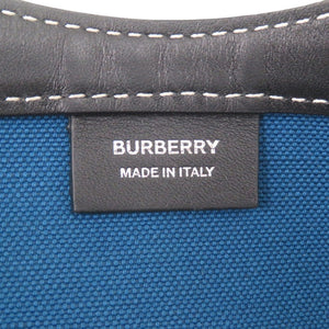 美品 バーバリー 2WAY キャンバス/レザー ブルー/ブラック ショルダーバッグ 青 黒 1431【中古】BURBERRY