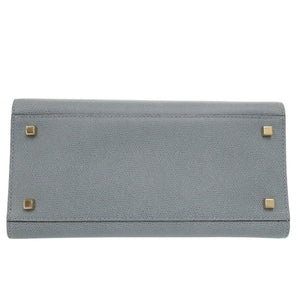 美品 ヴァレクストラ ミディアム イジィデ レザー パウダーブルー ハンドバッグ 青 1435【中古】Valextra