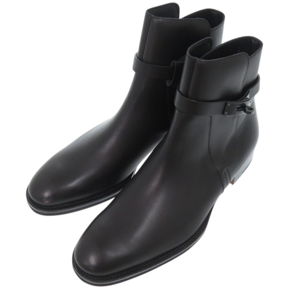 未使用品 エルメス レザーソール ケリーブーツ フォーチュン レザー ブラック 黒 ブーツ 1439【中古】HERMES