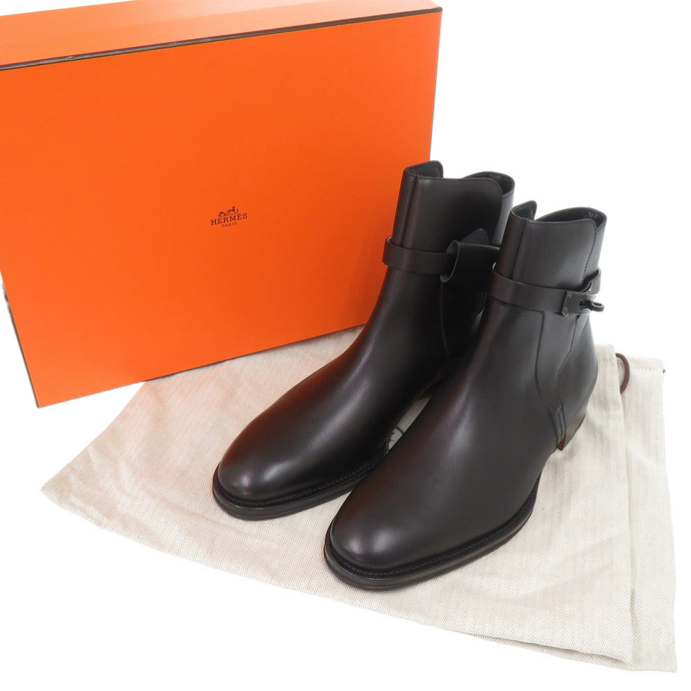 未使用品 エルメス レザーソール ケリーブーツ フォーチュン レザー ブラック 黒 ブーツ 1439【中古】HERMES