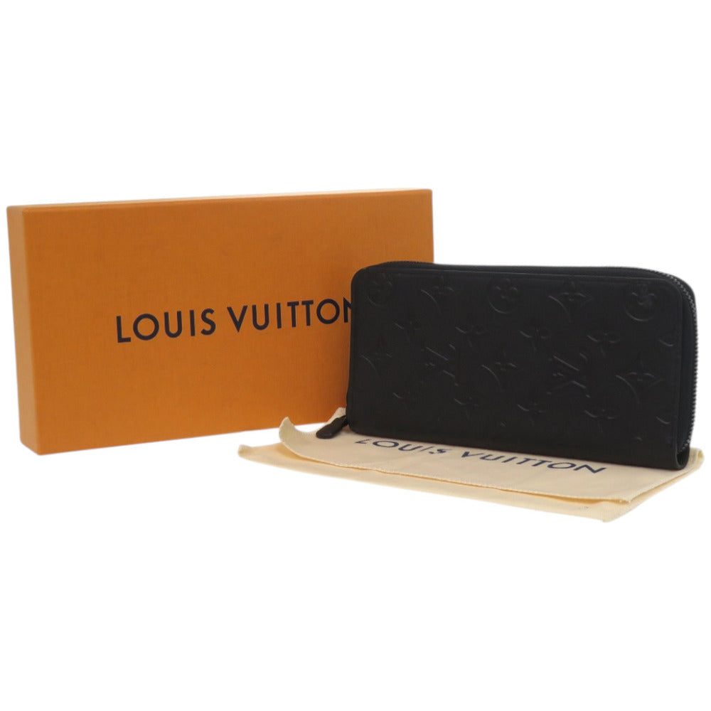 新品同様 ルイ ヴィトン ラウンドファスナー ジッピーウォレット ヴェルティカル M62902 シャドウレザー ブラック LV 黒 長財布 1480【中古】LOUIS VUITTON