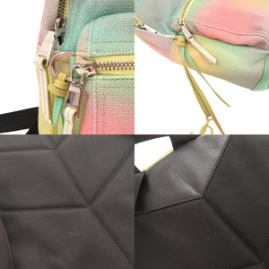 美品 ジミーチュウ ウィルマー グラデーション キャンバス レザー マルチカラー リュック デイパック 1482【中古】JIMMY CHOO