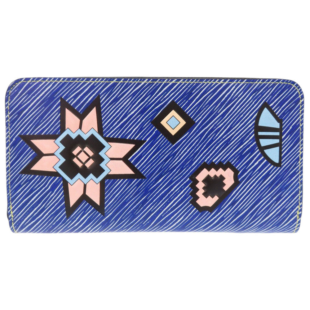 美品 ルイ ヴィトン エピ デニム サマースターダスト ジッピーウォレット ラウンドファスナー M61494 シルバー金具 ブルー LV 長財布 1524【中古】LOUIS VUITTON