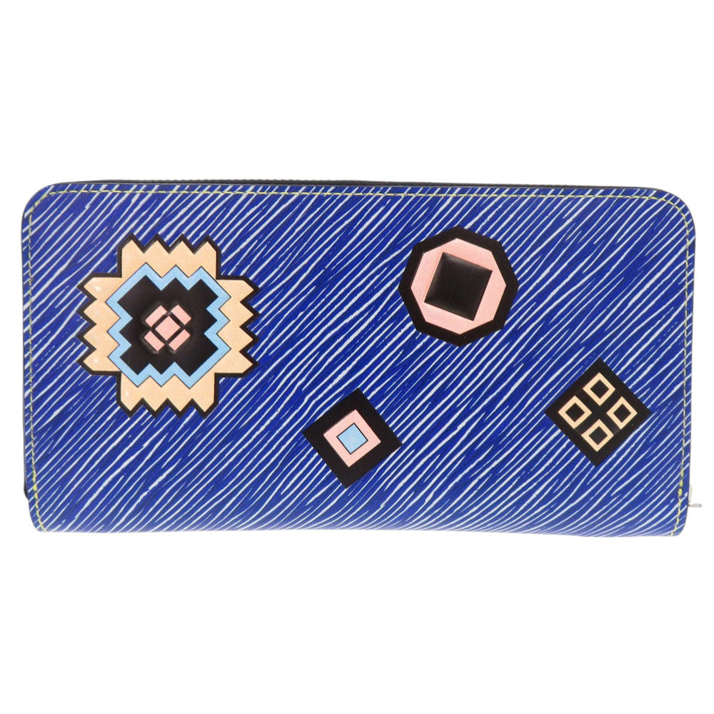 美品 ルイ ヴィトン エピ デニム サマースターダスト ジッピーウォレット ラウンドファスナー M61494 シルバー金具 ブルー LV 長財布 1524【中古】LOUIS VUITTON