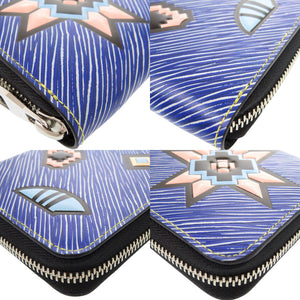 美品 ルイ ヴィトン エピ デニム サマースターダスト ジッピーウォレット ラウンドファスナー M61494 シルバー金具 ブルー LV 長財布 1524【中古】LOUIS VUITTON