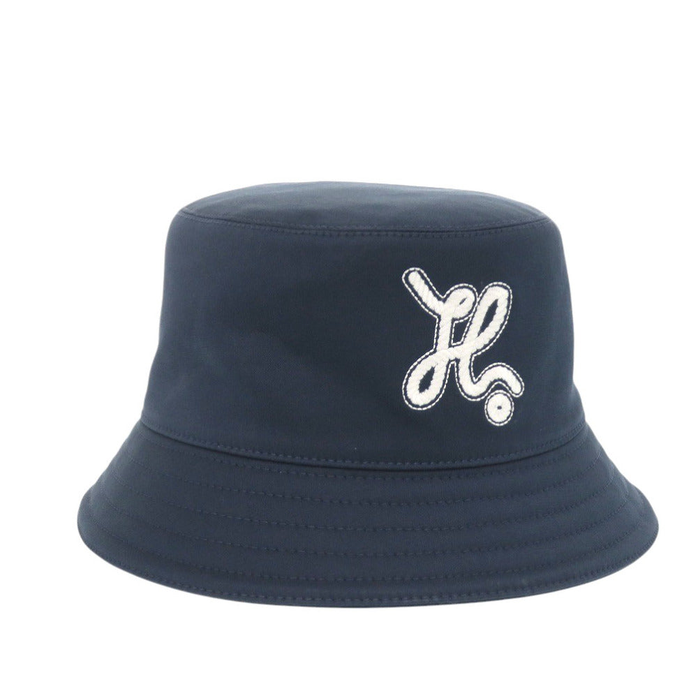 新品同様 エルメス ハーパー ノーティック H251056N バケットハット コットン ブルーベリー ネイビー 帽子 1526【中古】HERMES