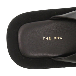 美品 ザ ロウ GINZA カーフ スウェード ブラック 黒 サンダル 1549【中古】THE ROW