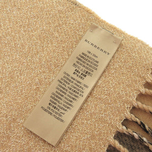 新品同様 バーバリー チェック柄 カシミヤ ベージュ マフラー 1555【中古】BURBERRY