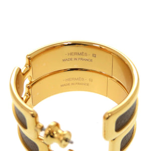 未使用 エルメス オランプ エトゥープ ゴールド金具 ピアス アクセサリー 1567 【中古】 HERMES