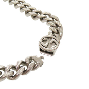 美品 グッチ インターロッキングG メタル シルバー ネックレス 1568【中古】GUCCI