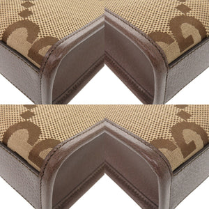 未使用品 グッチ ジャンボGG キャンバス レザー 699406 ベージュ ブラウン ミニ トート 2WAY ハンドバッグ ショルダーバッグ 1576【中古】GUCCI