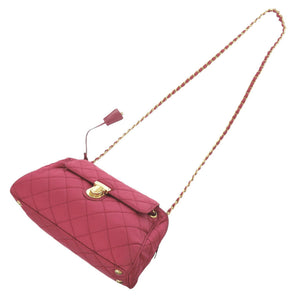 美品 プラダ キルティング ナイロン ピンク チェーンショルダーバッグ ショルダーバッグ 1592【中古】PRADA