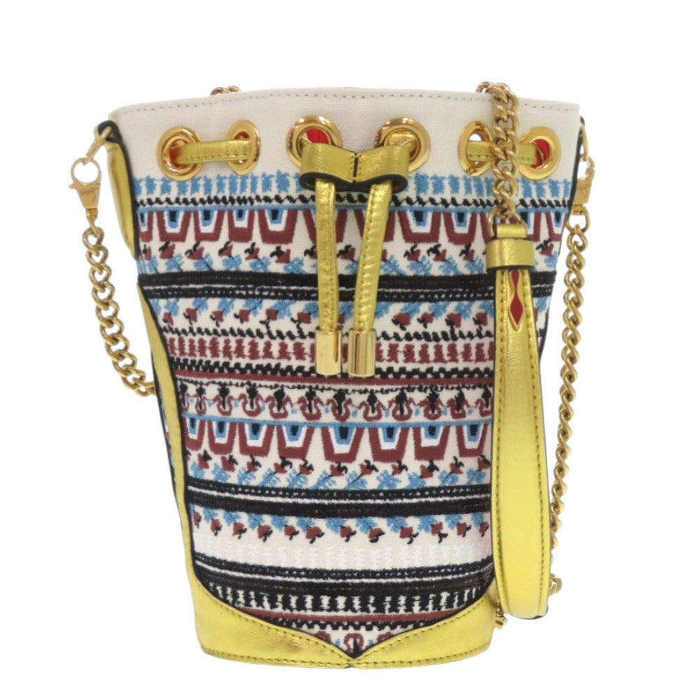 新品同様 クリスチャンルブタン LOUBIPHORE バケットバッグ キャンバス マルチカラー ショルダーバッグ 1616【中古】Christian Louboutin