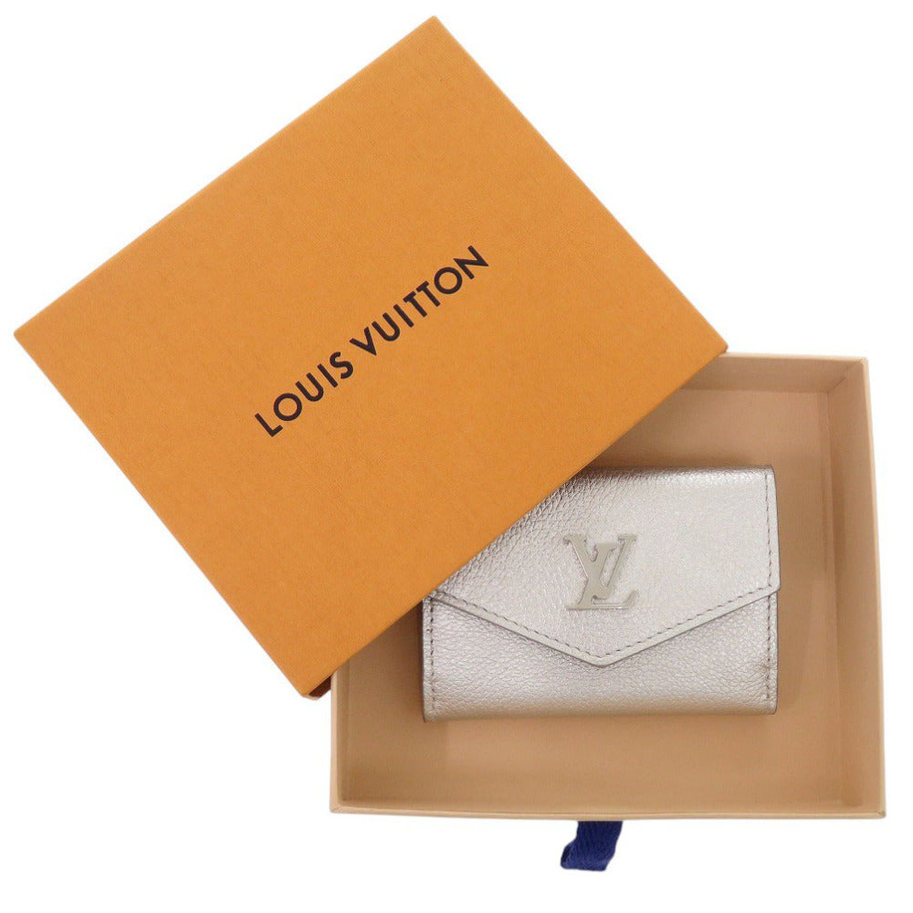 美品 ルイ ヴィトン ポルトフォイユ ロックミニ レザー シルバー 三つ折り財布 LV 1637【中古】LOUIS VUITTON
