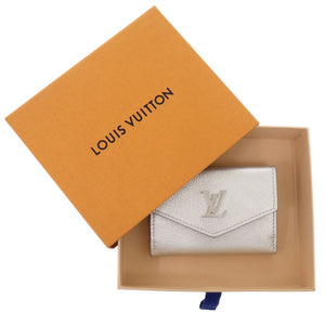 美品 ルイ ヴィトン ポルトフォイユ ロックミニ レザー シルバー 三つ折り財布 LV 1637【中古】LOUIS VUITTON