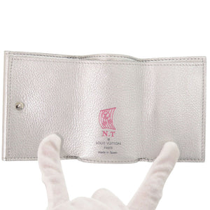 美品 ルイ ヴィトン ポルトフォイユ ロックミニ レザー シルバー 三つ折り財布 LV 1637【中古】LOUIS VUITTON