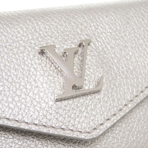 美品 ルイ ヴィトン ポルトフォイユ ロックミニ レザー シルバー 三つ折り財布 LV 1637【中古】LOUIS VUITTON