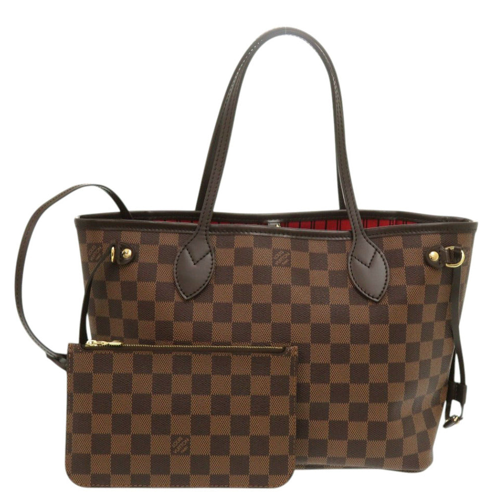 未使用 ルイ ヴィトン ネヴァーフルPM ポーチ付き ダミエ N41359 スリーズ トートバッグ LV 1679【中古】LOUIS VUITTON