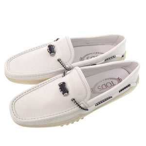 新品同様 トッズ ドライビングシューズ GOMMINI ゴンミーニ XXM24C0CW00OIL サイズ5.5 24.5cm レザー ラバー ホワイト 白 スリッポン ローファー モカシン 靴その他 1709【中古】TOD’S メンズ