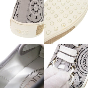 未使用品 トッズ ペイズリー柄 サイズ35 レザー ラバー グレー スニーカー 1711【中古】TOD’S
