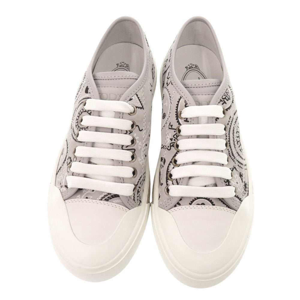 未使用品 トッズ ペイズリー柄 サイズ35 レザー ラバー グレー スニーカー 1711【中古】TOD’S