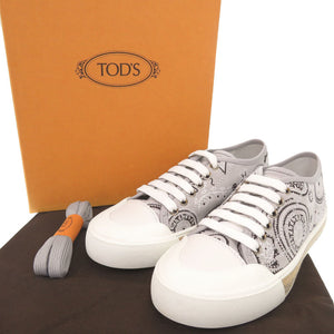 未使用品 トッズ ペイズリー柄 サイズ35 レザー ラバー グレー スニーカー 1711【中古】TOD’S
