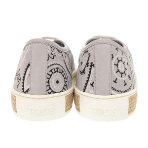 未使用品 トッズ ペイズリー柄 サイズ35 レザー ラバー グレー スニーカー 1711【中古】TOD’S