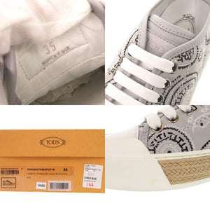 未使用品 トッズ ペイズリー柄 サイズ35 レザー ラバー グレー スニーカー 1711【中古】TOD’S