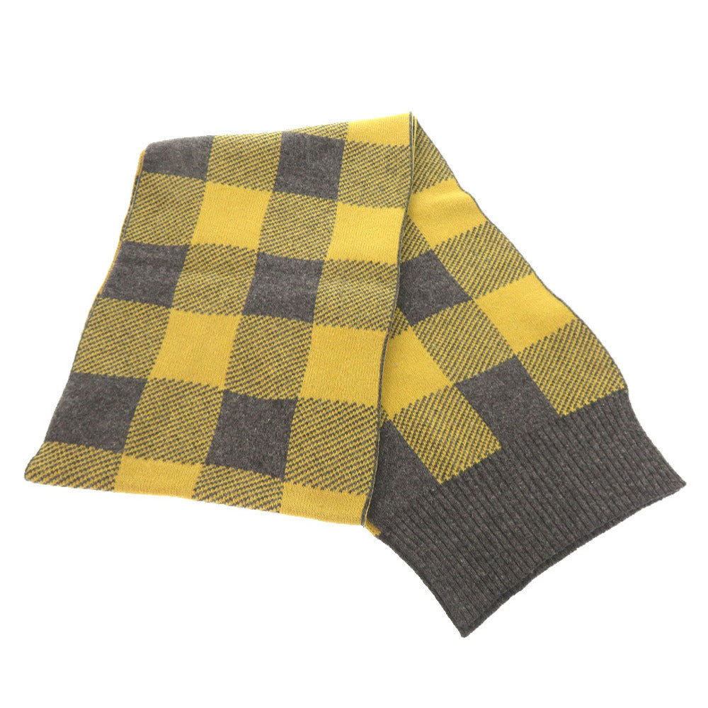 美品 ヴィヴィアンウエストウッド チェック柄 オーブ ウール イエロー グレー マフラー 1724【中古】Vivienne Westwood
